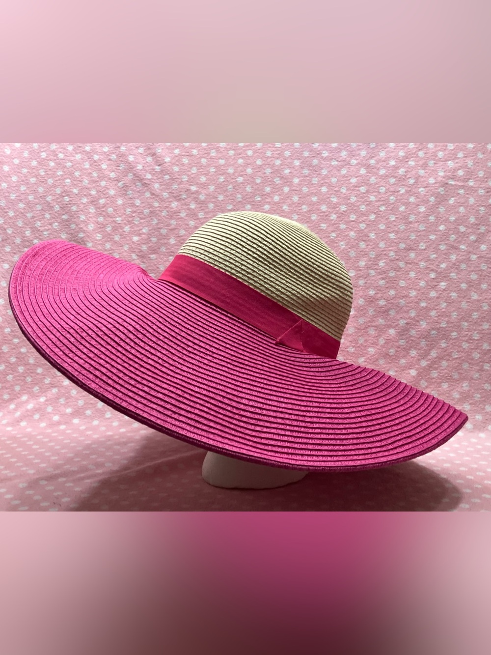 Jacobson Pink & White Block Sun Hat
